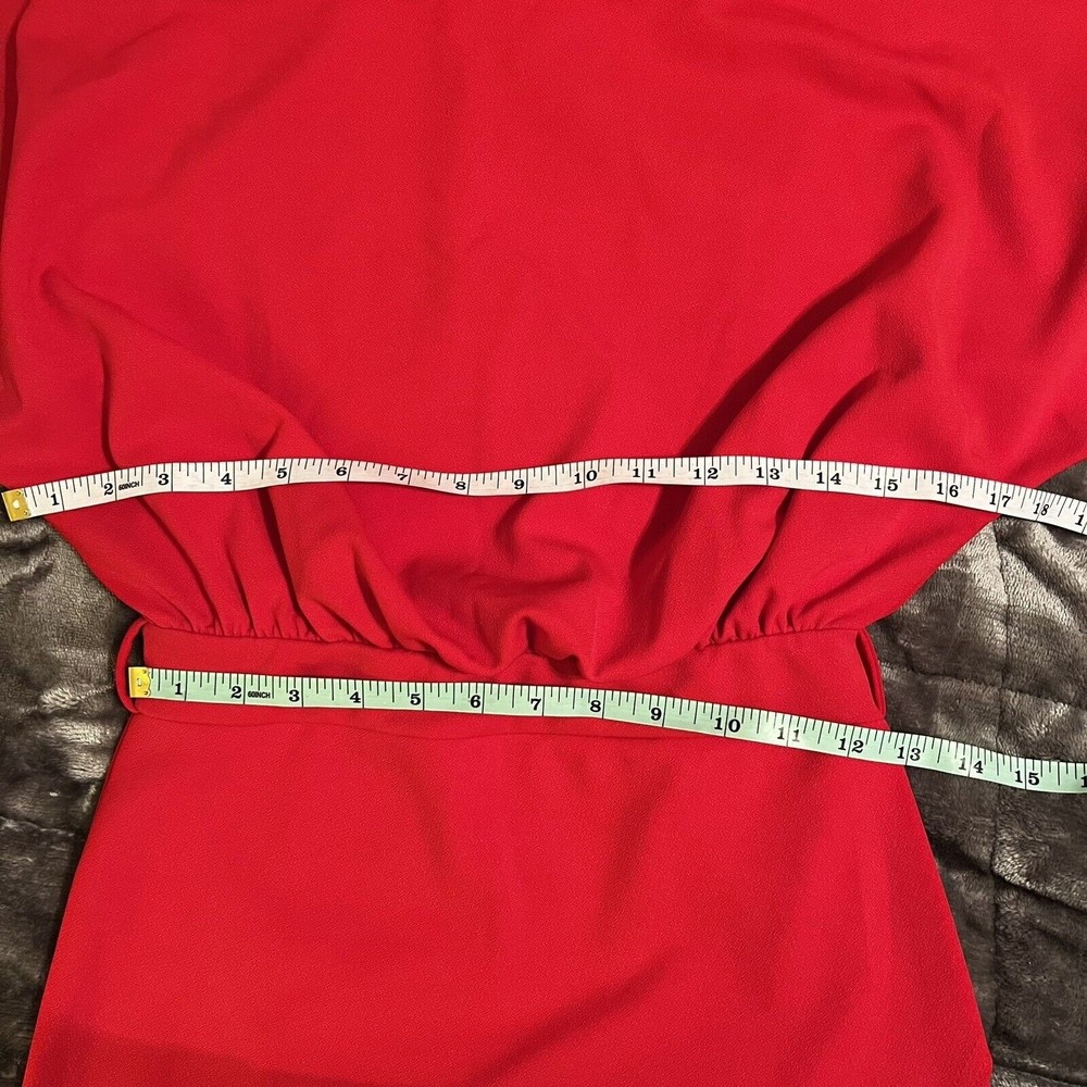 Pretty Little Thing Wrap Front Red Flutter Kimono Sleeve Midi Dress Size 8 NWT - Picture 14 of 16